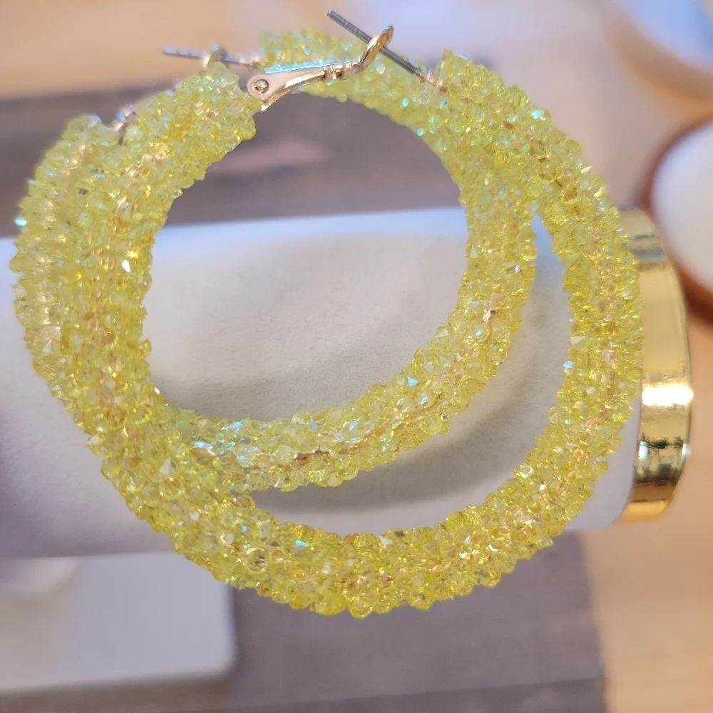 Like Candy! Crushed Resin Hoop Earrings • Colorful • Pierced • Select a Color